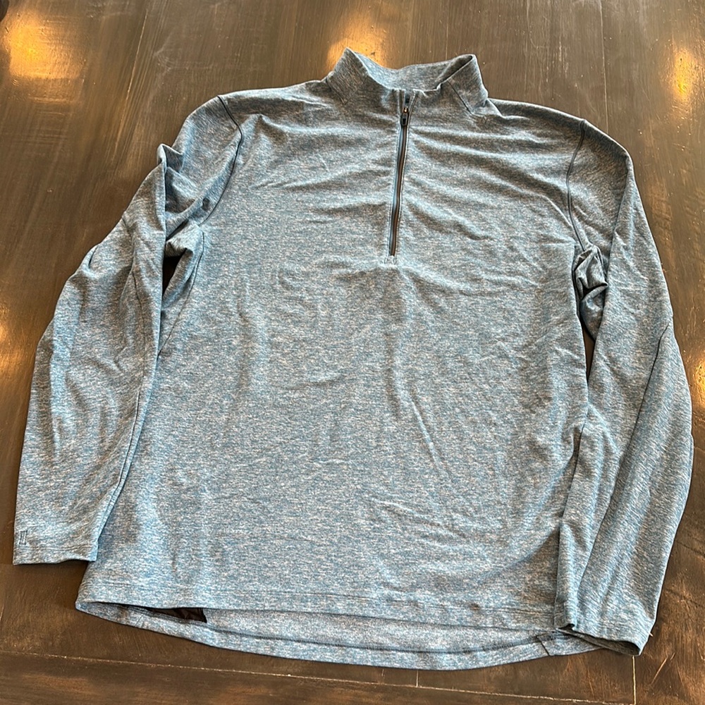 Lululemon 1/2 zip Surge Warm size XL Heathered Blue/White